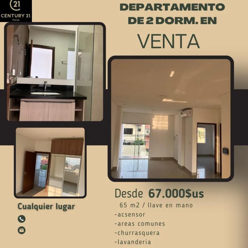 Departamento en venta de 2 Dormitorios 
