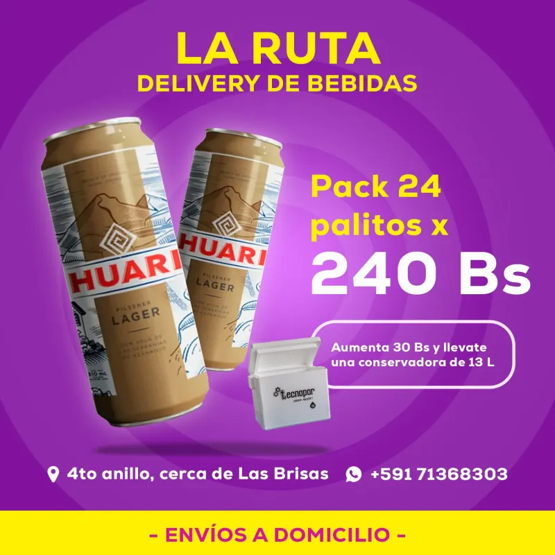 Pack 24 Cervezas Huari Palito