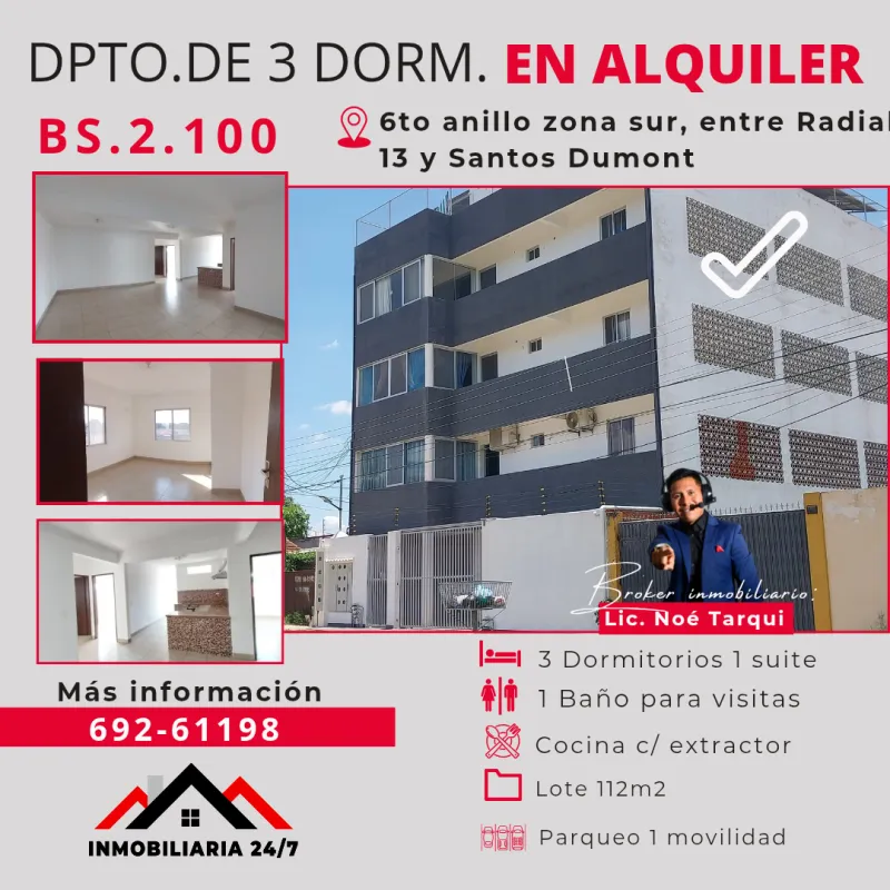 DEPARTAMENTO EN ALQUILER ZONA SUR (ALQUILADO)